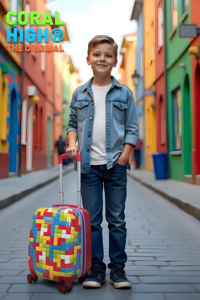 Coral High Kids Blok Desenli Çocuk Valizi 16793