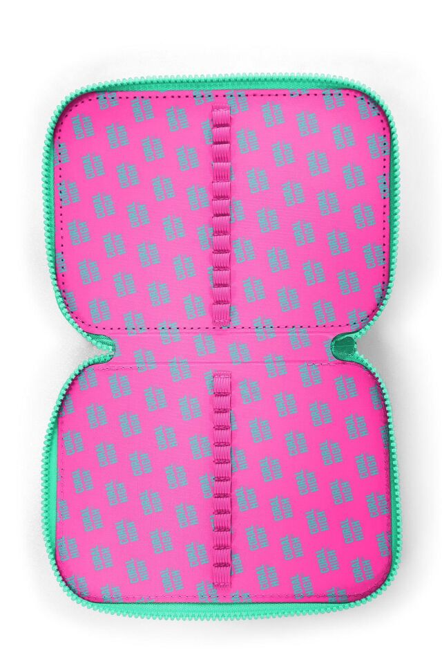 Coral High Renkli Çizgili Desenli Çift Katlı Kalem Çanta 11130