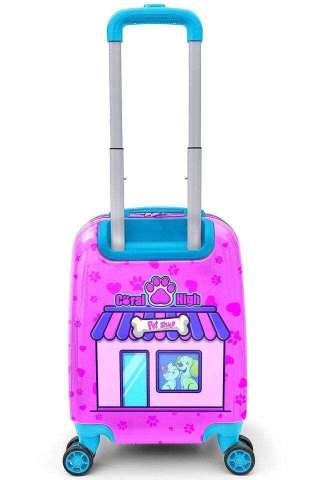 Kids Kedi Köpek Desenli Çocuk Valizi 16776 Pembe