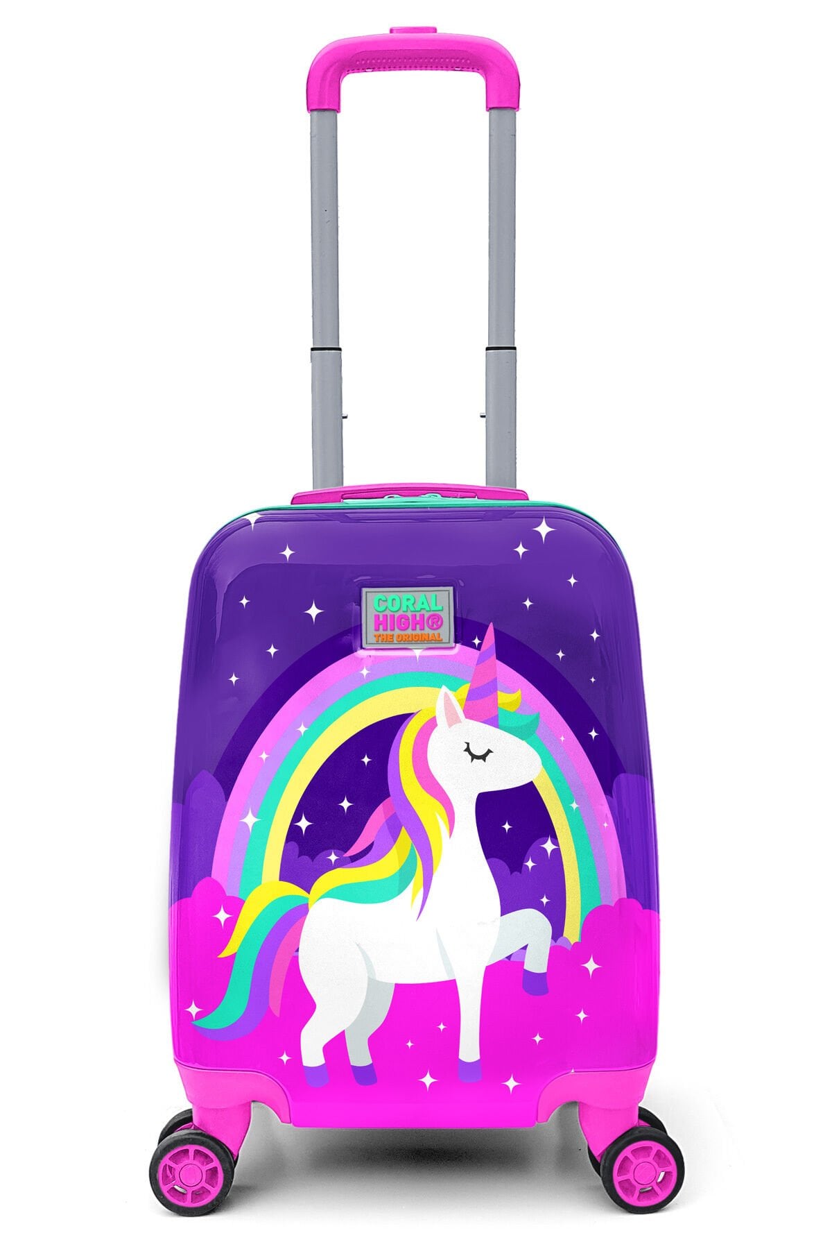 Kids Mor Pembe Anime Kız Desenli Çocuk Valizi 16705 Mor