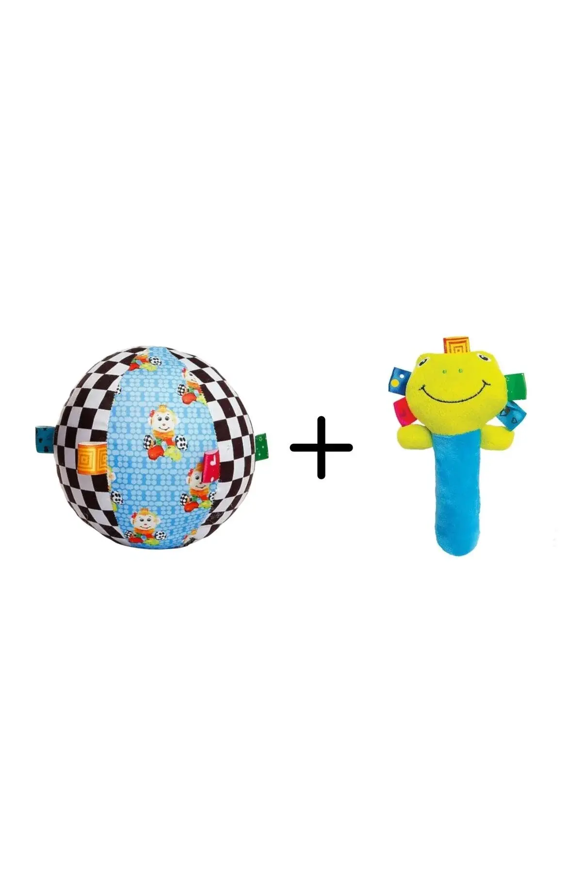 Sozzy Toys Çıngıraklı Sık Sık Kurbağa ve Renkli Topum 15cm