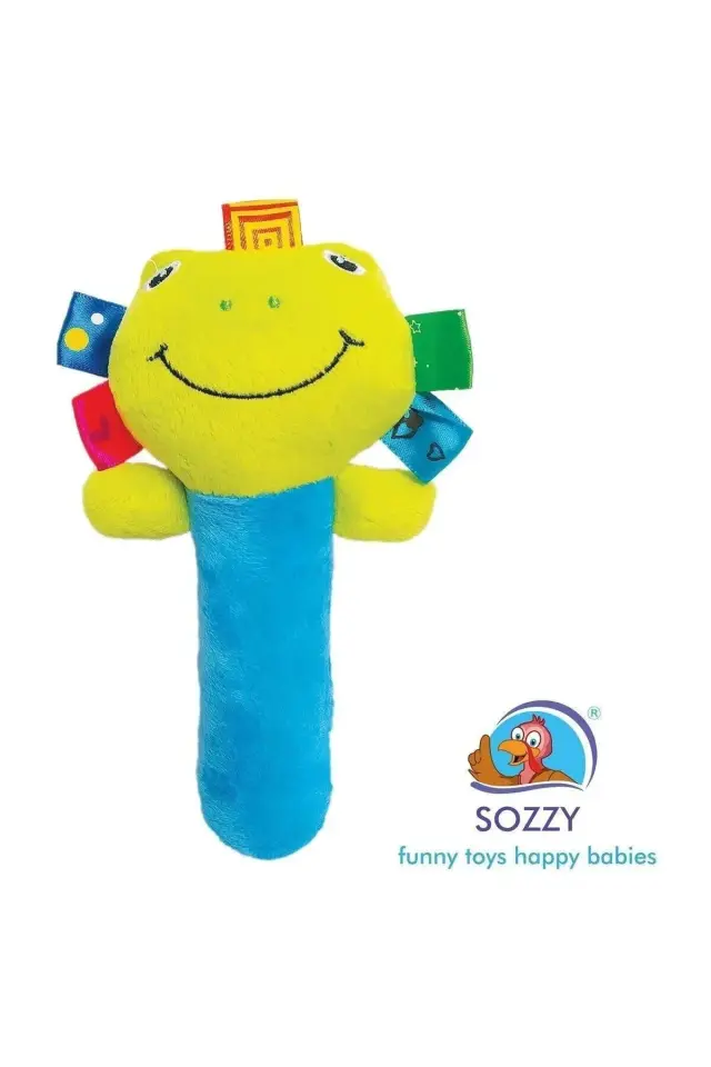 Sozzy Toys Çıngıraklı Sık Sık Kurbağa ve Renkli Topum 15cm