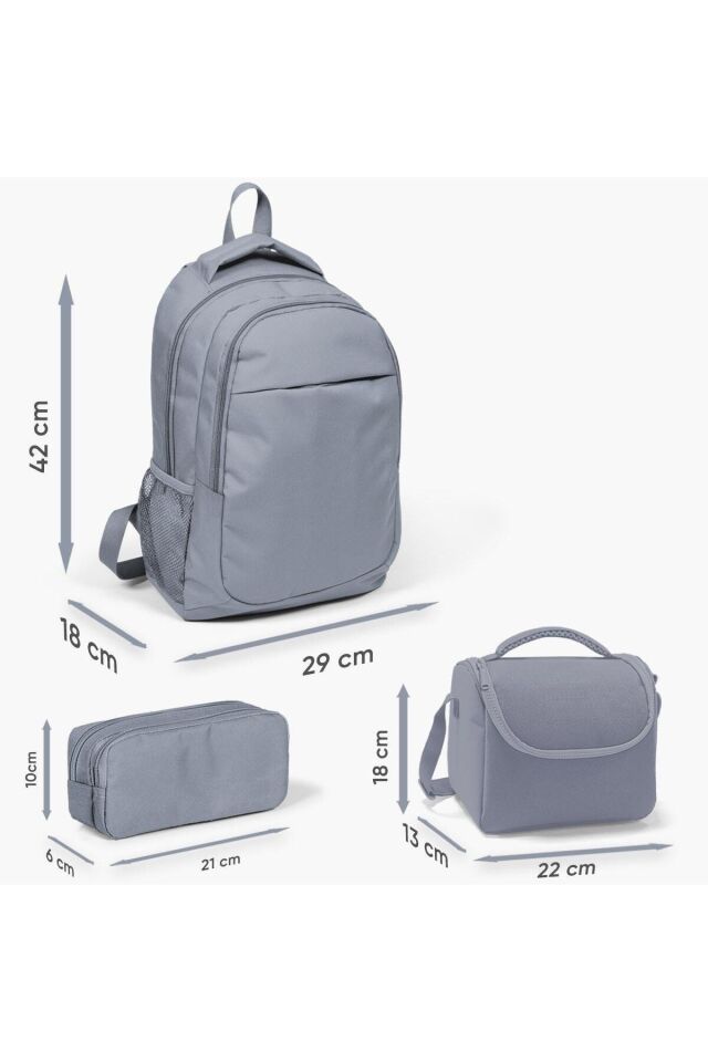 Kids Mor Su Yeşili Unicorn Desenli 3’lü Okul Çanta Seti SET0114376