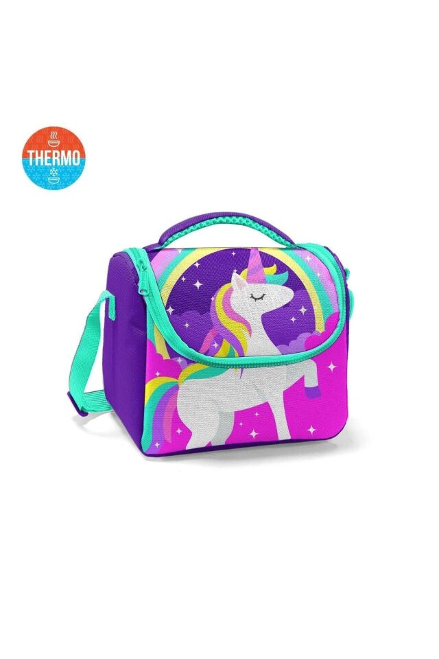 Kids Mor Su Yeşili Unicorn Desenli 3’lü Okul Çanta Seti SET0114376