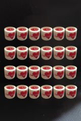 Adalinhome 6 cm Silindir Mum 24'lü Set Kalp Desenli