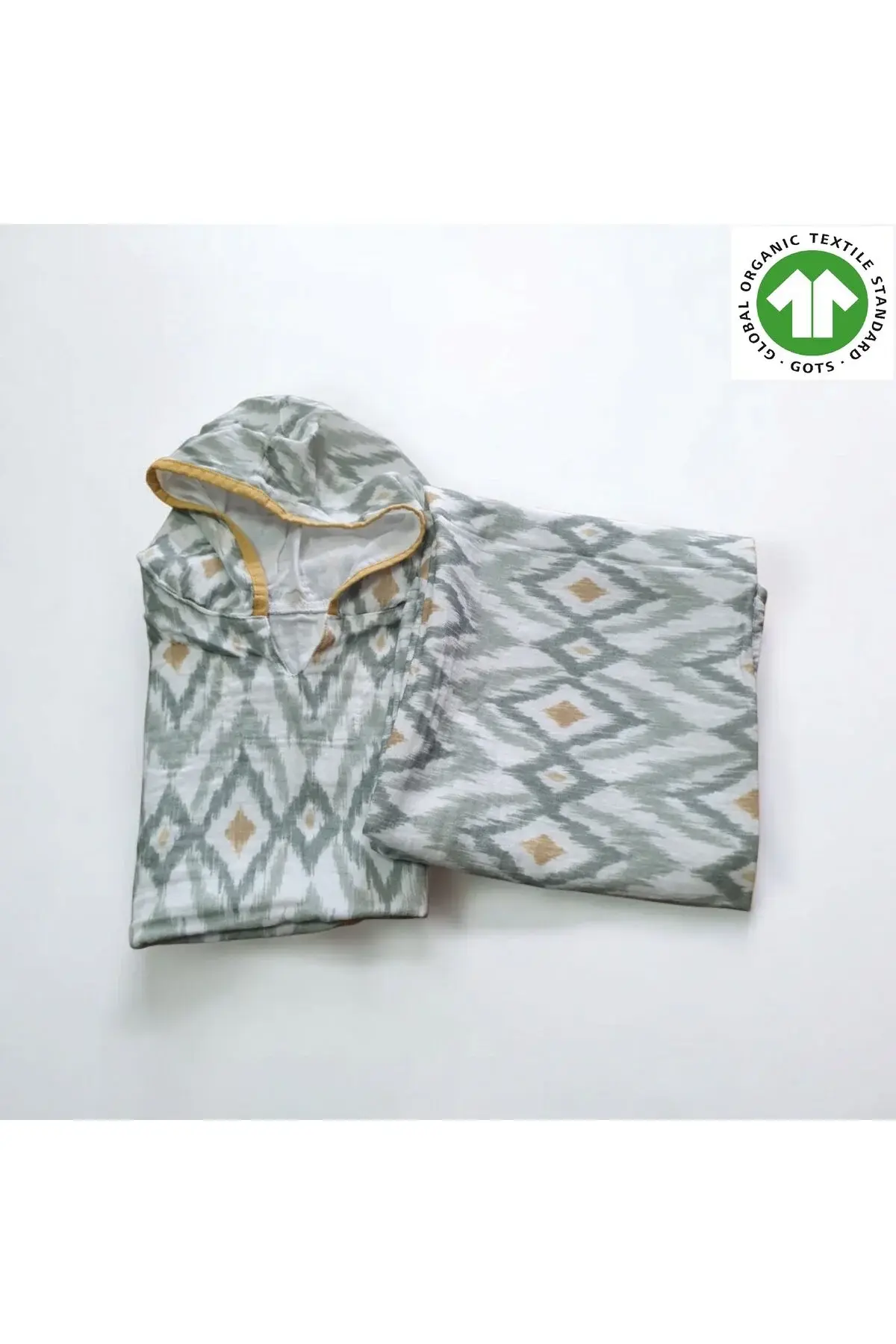 AtaKids Oeko-Tex Sertifikalı %100 Pamuklu Organik Bebek Müslin Panço ve Müslin Örtü