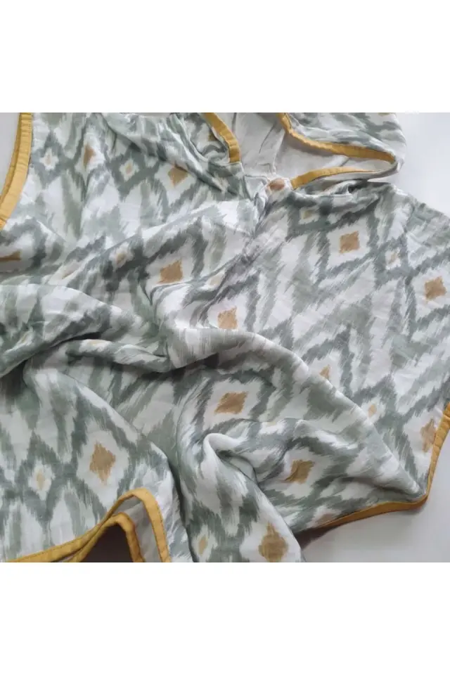 AtaKids Oeko-Tex Sertifikalı %100 Pamuklu Organik Bebek Müslin Panço ve Müslin Örtü