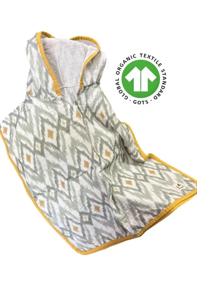 AtaKids Oeko-Tex Sertifikalı %100 Pamuklu Organik Bebek Müslin Panço