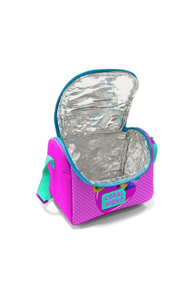 Kids Pembe Mavi Simli Kedi Desenli 3’lü Okul Çanta Seti Set014387