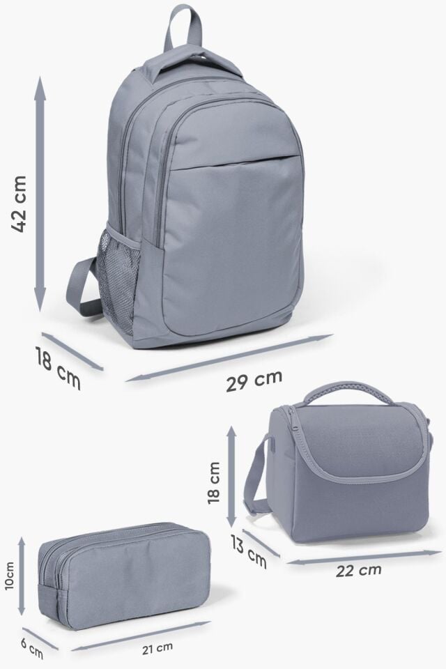 Kids Pembe Su Yeşili Renk Geçişli 3’lü Okul Çanta Seti SET0123664