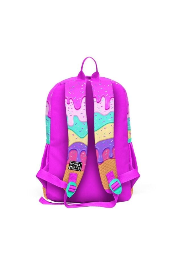 Hayır Kids Pembe Rengarenk Dondurma Desenli 3’lü Okul Çanta Seti SET0123731 Back to School Type 4 B