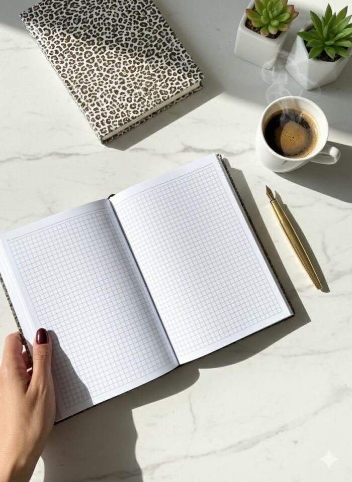 Atakids Lizy Leopar Desenli Süresiz Akademik Ajanda Kareli (70 yaprak 14*20)