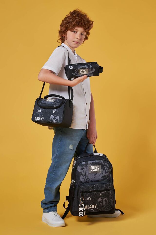 Siyah Galaxy Desenli 3’lü Okul Çanta Seti SET0123644