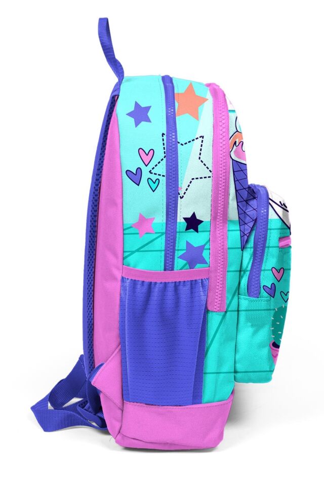 Coral High Kids Turkuaz Pembe Dondurmalı Kedi Desenli Okul Sırt Çantası 23751 Turkuaz Pembe