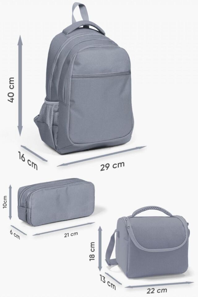 Kids Mor Su Yeşili Unicorn Desenli 3’lü Okul Çanta Seti - Kız Çocuk