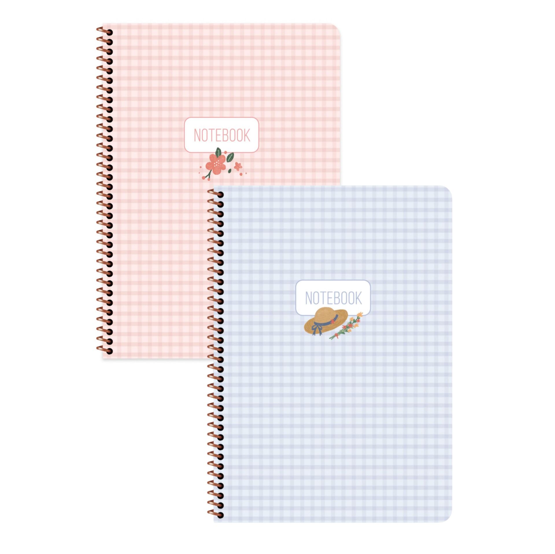 Keskin Color A4 Çizgili Stickerli Spiralli Pötikare Defter Seti 2 Adet | 80 Yaprak