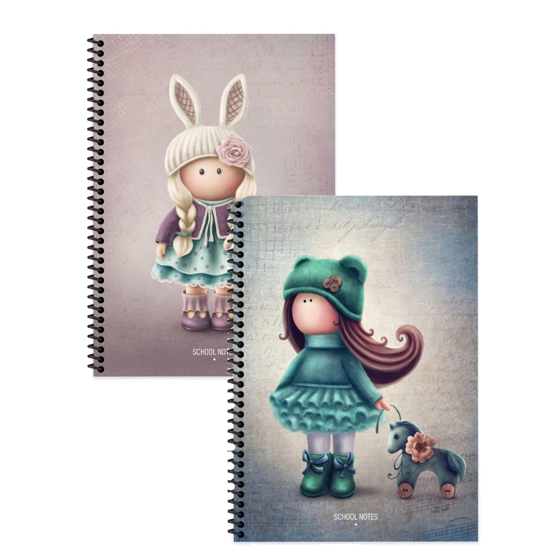 Keskin Color Tilda Çizgili Defter Seti 2 Adet | 16,5 x 22,5 cm | Spiralli – 80 Yaprak