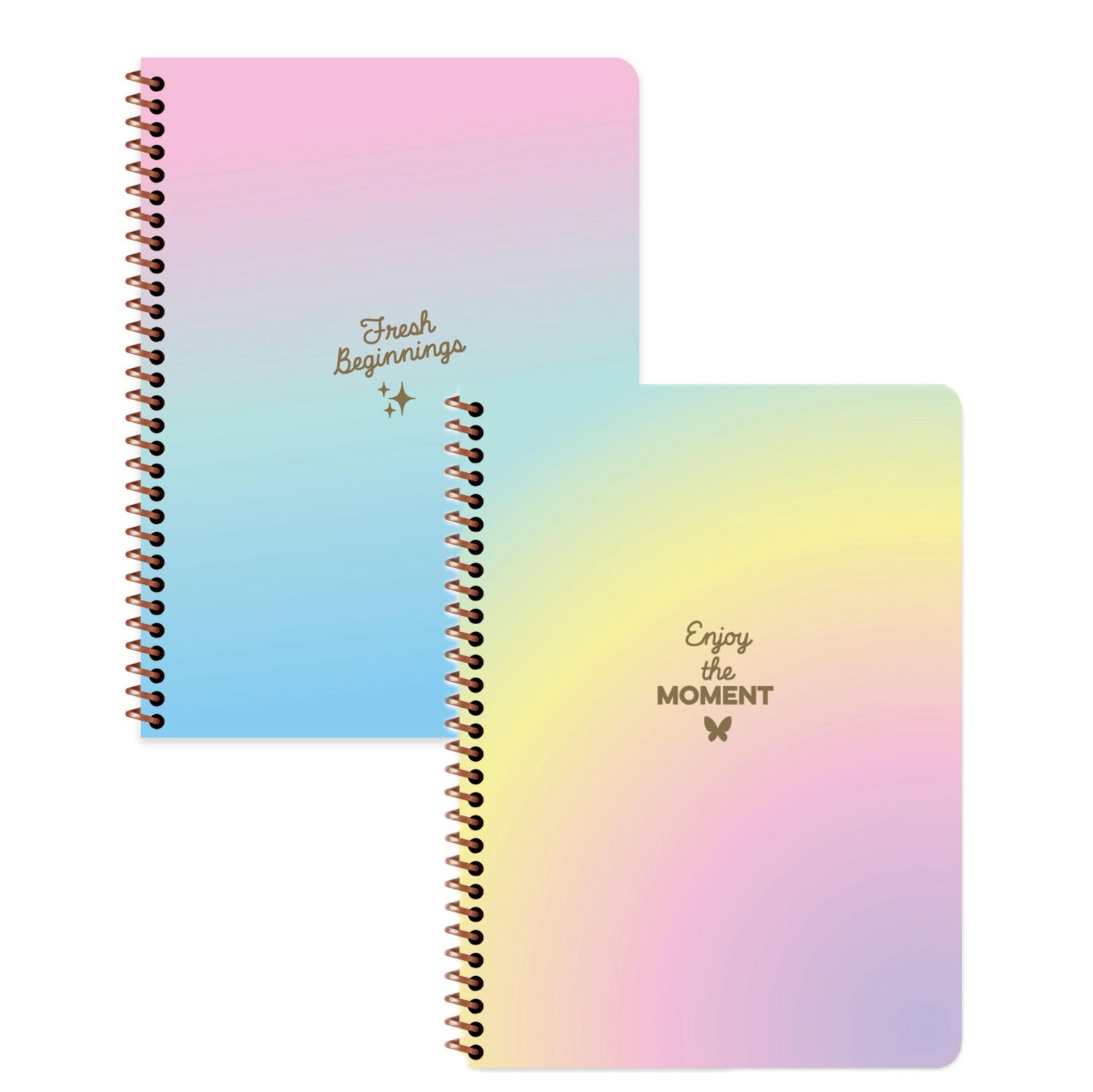 Keskin Color Peritozu Çizgili Stickerli Defter Seti 2 Adet | 16,5 x 22,5 cm | Spiralli – 80 Yaprak
