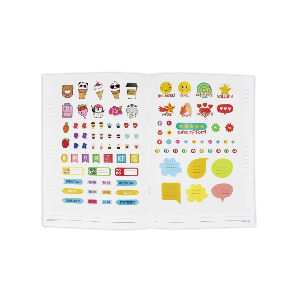 Keskin Color Kareli Stickerli Kraft Kapak 2'li Defter Set | 18,5 X 26 Cm | 50 Yaprak