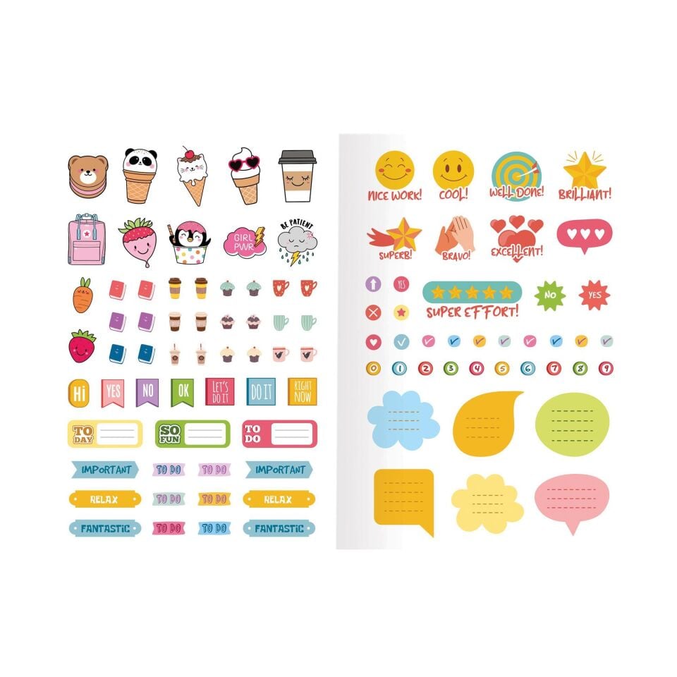 Keskin Color Kareli Stickerli Kraft Kapak 3'lü Defter Set | 18,5 X 26 Cm | 50 Yaprak