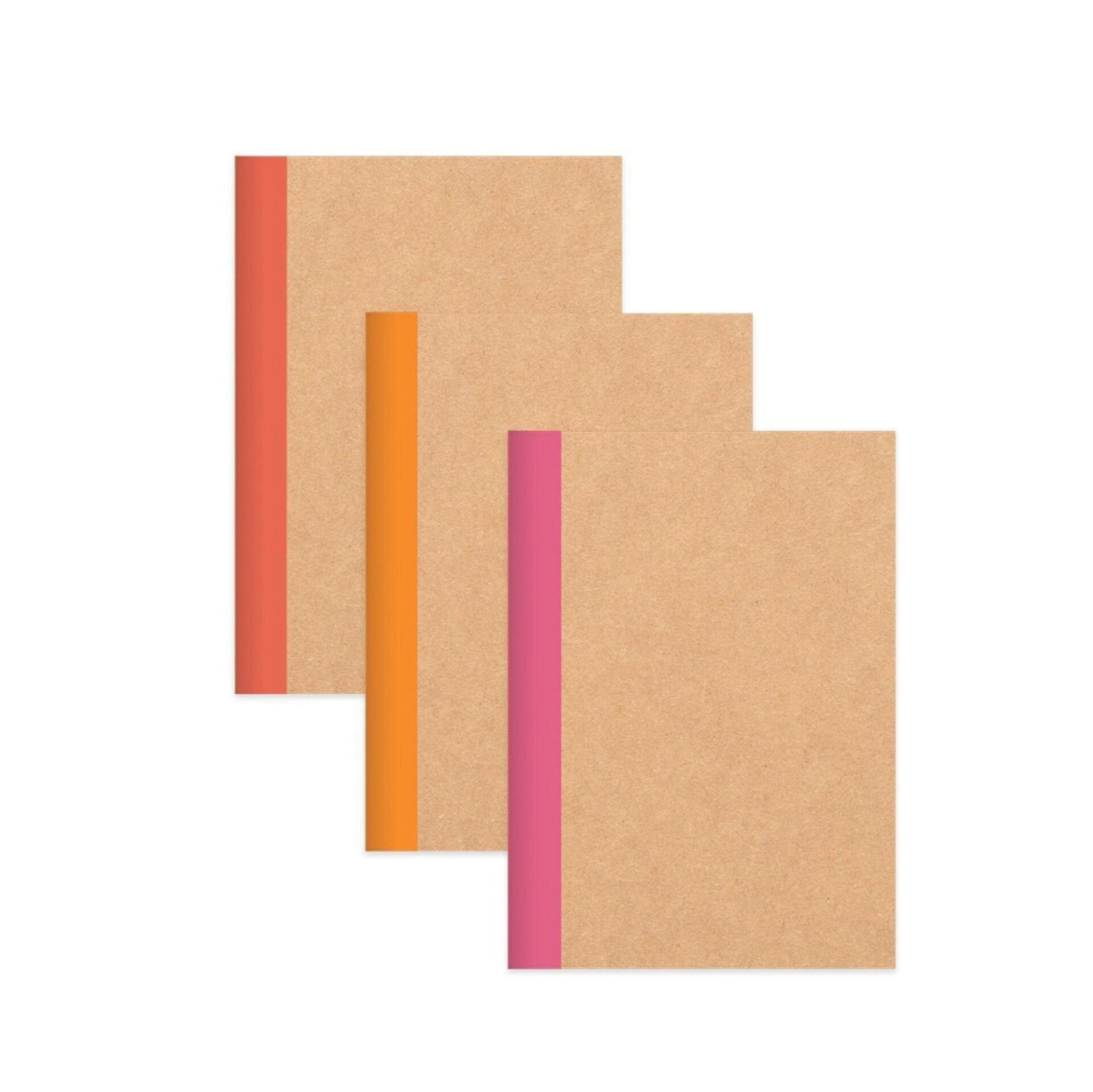 Keskin Color Kareli Stickerli Kraft Kapak 3'lü Defter Set | 18,5 X 26 Cm | 50 Yaprak