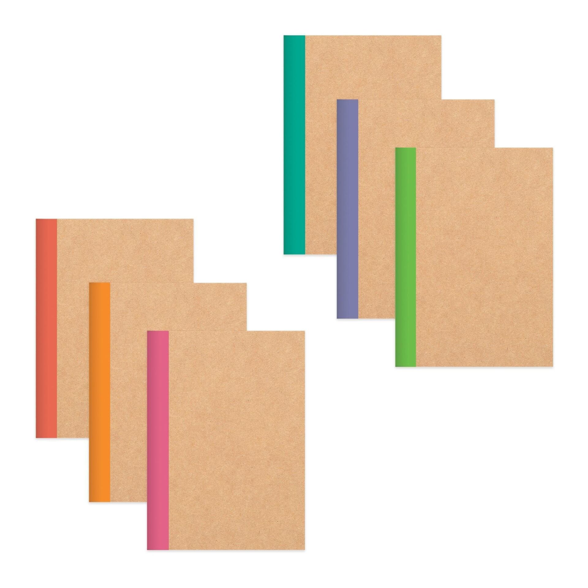 Keskin Color Kareli Stickerli Kraft Kapak 6'lı Defter Set | 18,5 X 26 Cm | 50 Yaprak