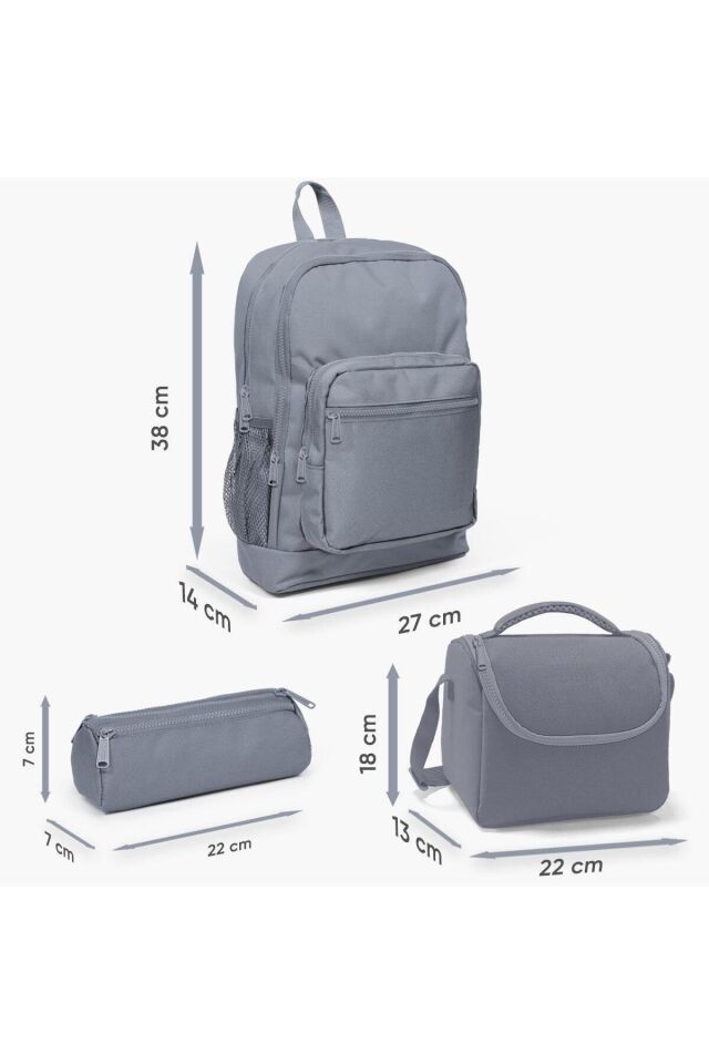 Kids Siyah Basketbol Desenli 3’lü Okul Çanta Seti