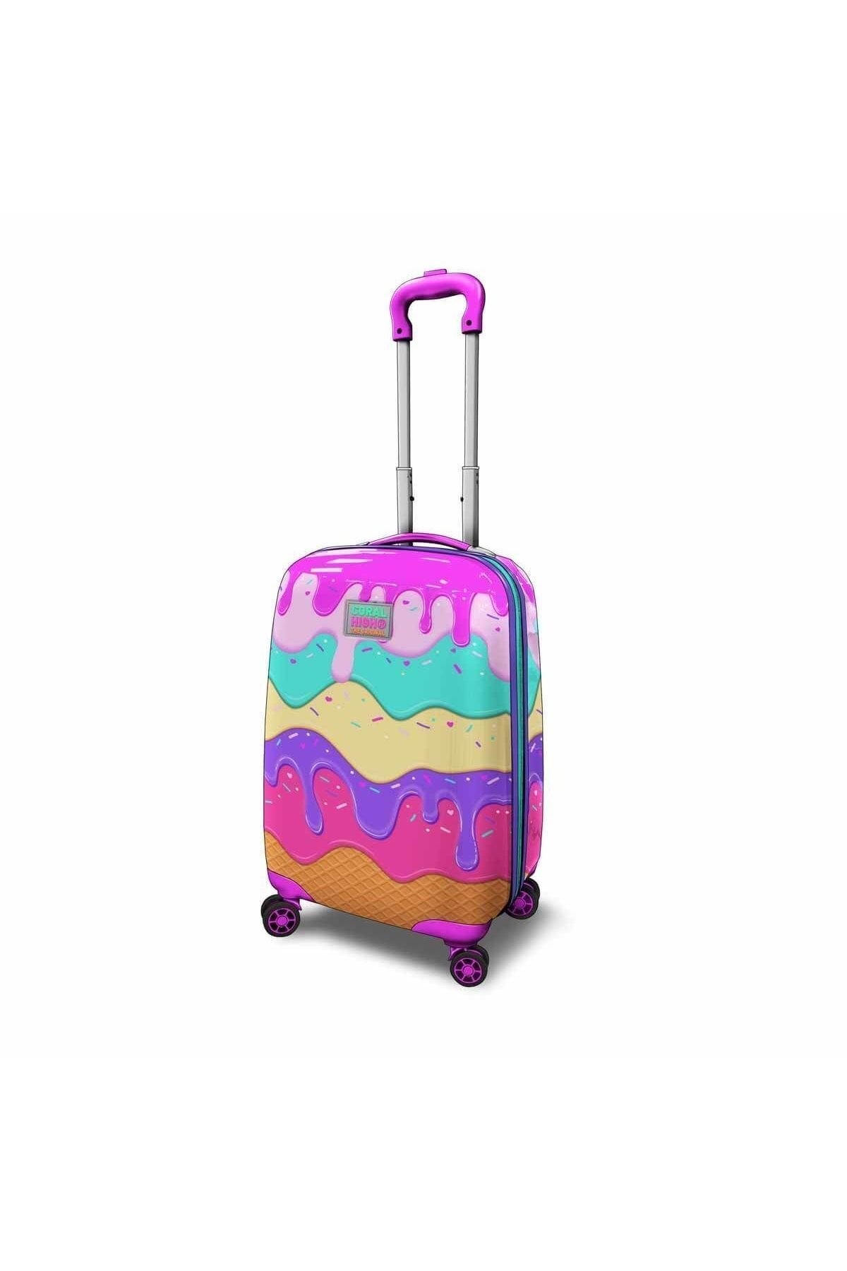 Coral High Dondurma Desenli Çekçekli Valiz