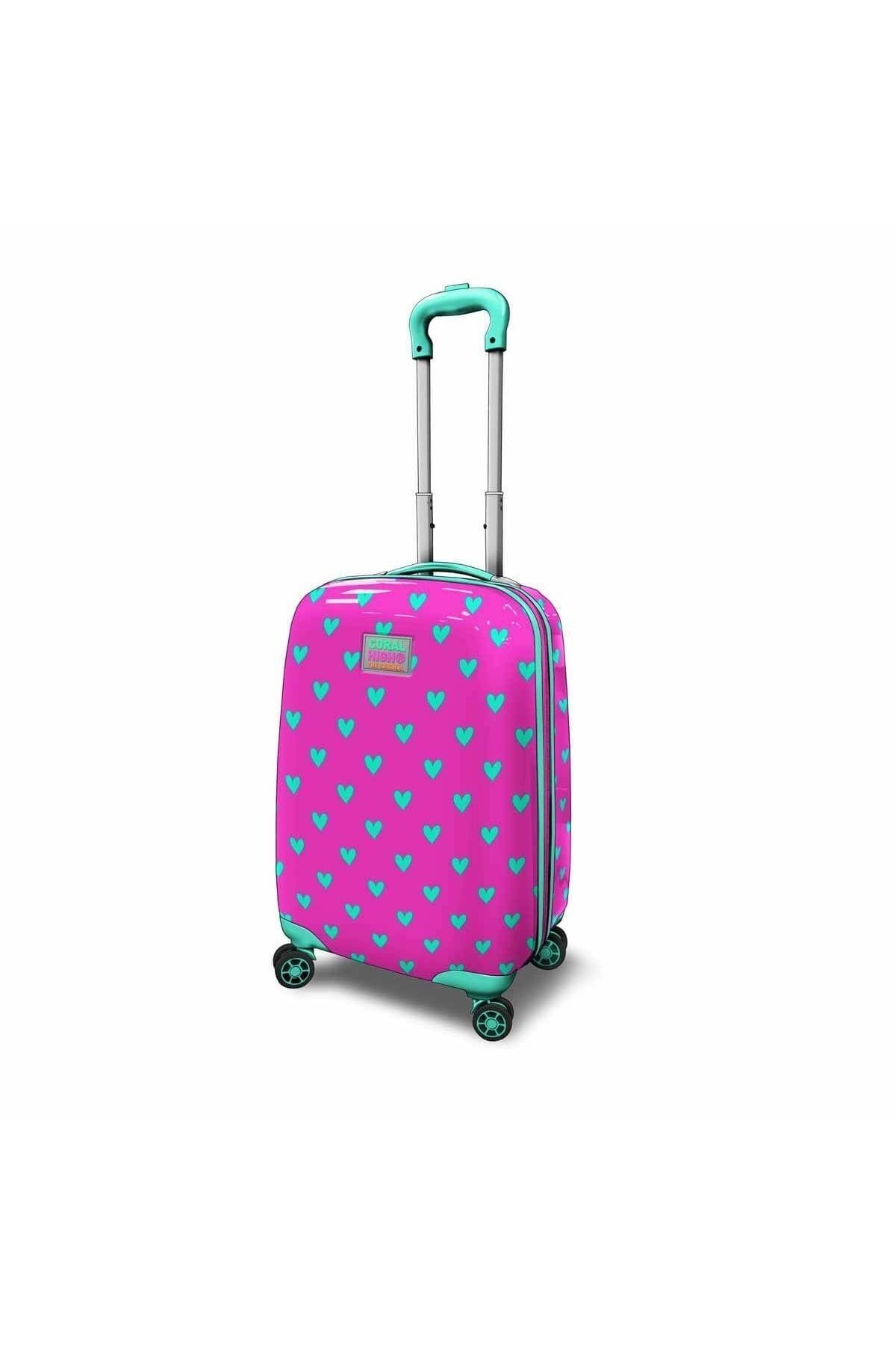 Coral High Kalp Desenli Çekçekli Valiz