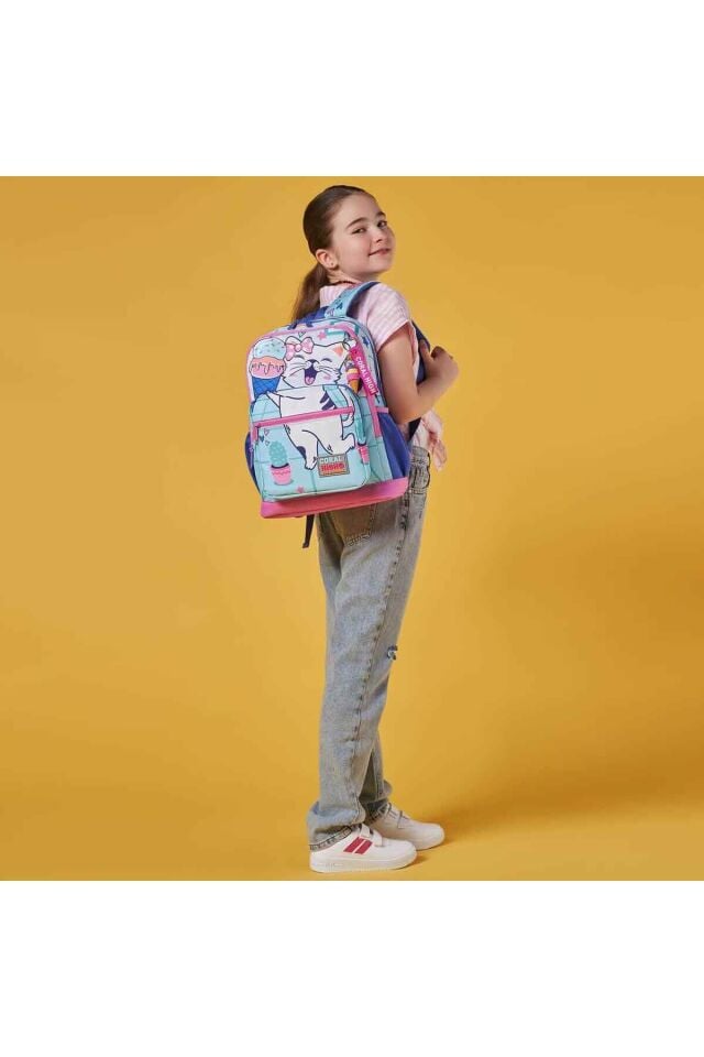 Sevimli Kedi Desenli Okul Çantası 23751