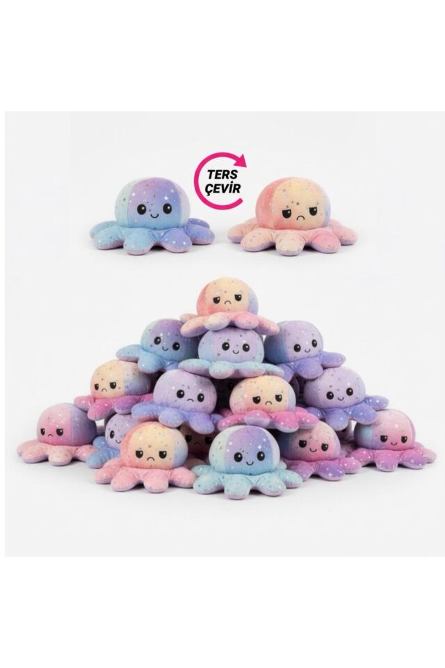 Atakids Mod Değiştiren Sevimli Peluş Ahtapot Oyuncak - Anahtarlık - Çanta Süsü