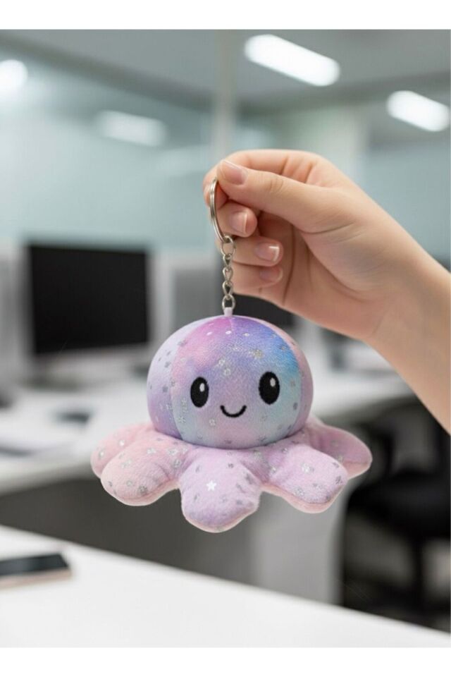 Atakids Mod Değiştiren Sevimli Peluş Ahtapot Oyuncak - Anahtarlık - Çanta Süsü