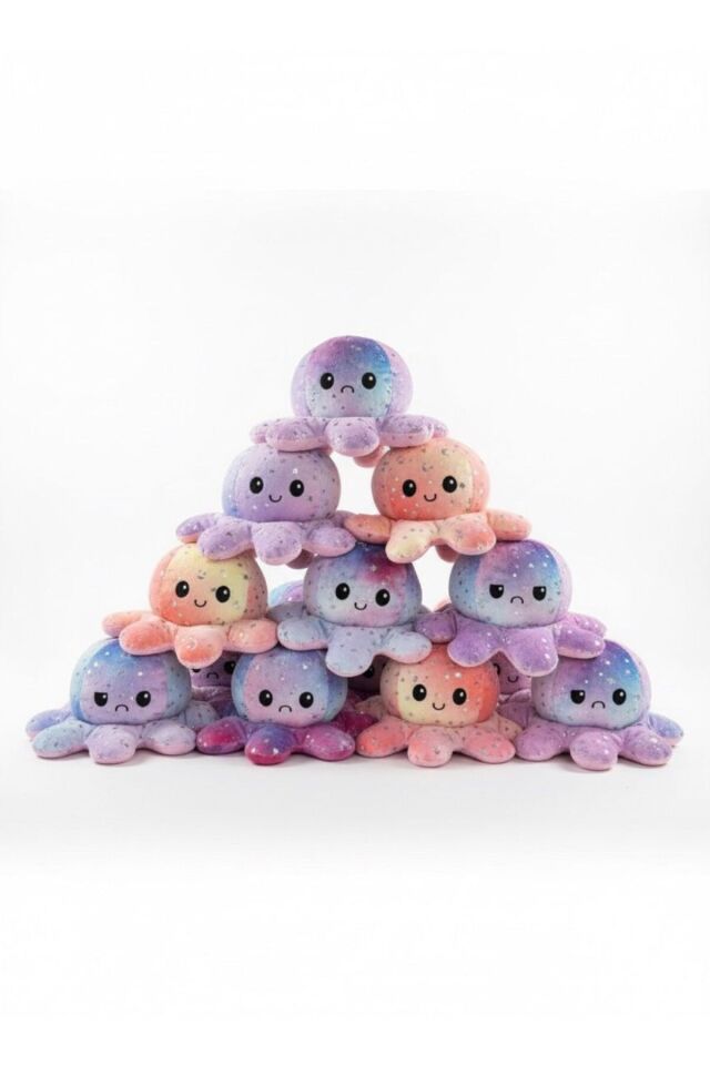 Atakids Mod Değiştiren Sevimli Peluş Ahtapot Oyuncak - Anahtarlık - Çanta Süsü