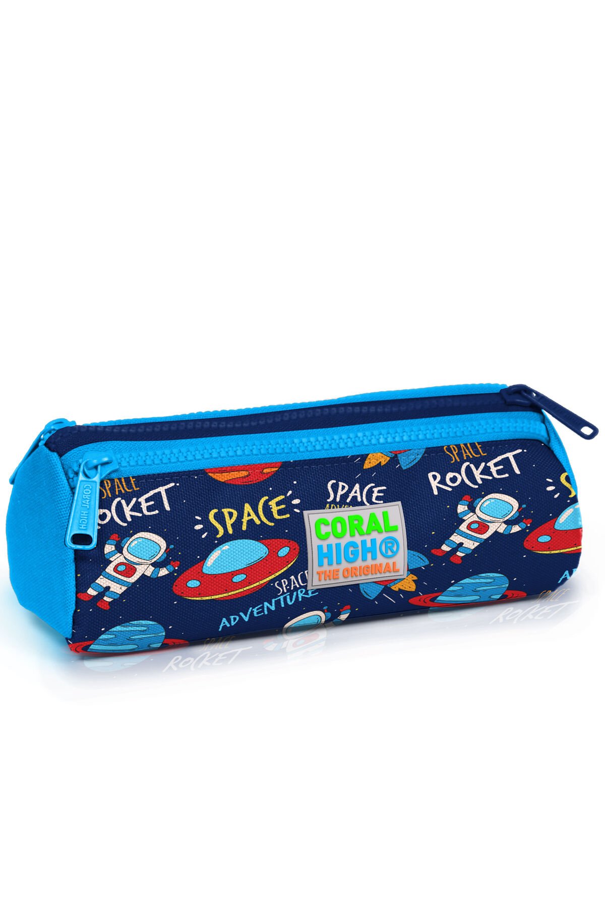 Kids Lacivert Uzay Desenli Üç Bölmeli Kalem Çantası 22320