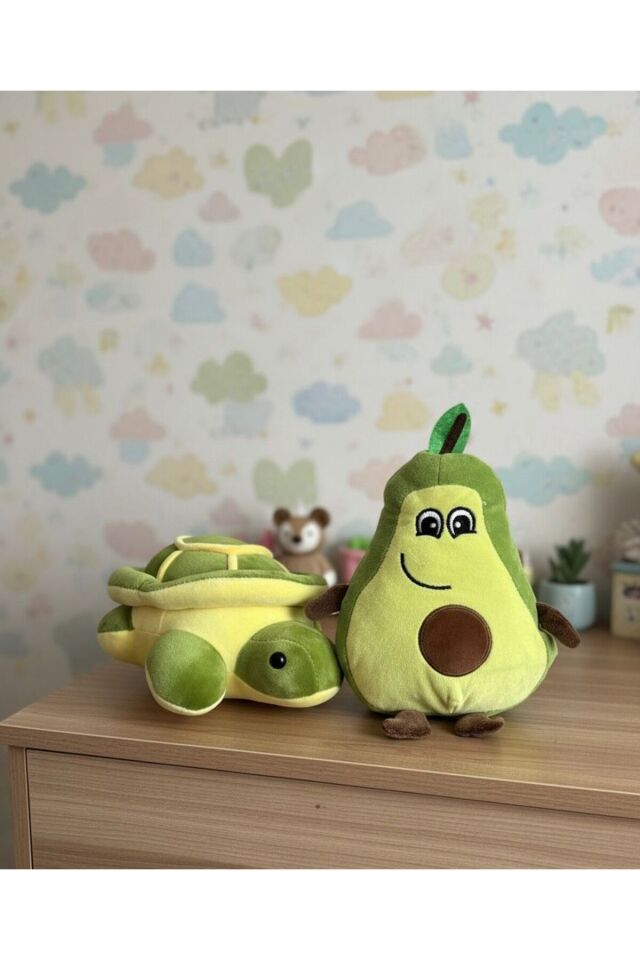 Atakids Sevimli Kaplumbağa ve Avakado Peluş Oyuncak - Uyku Arkadaşı Seti