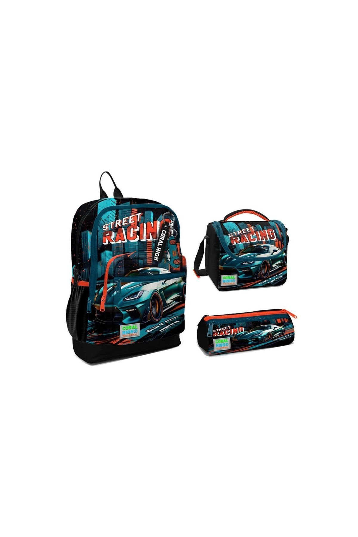 Coral High 23765 İlkokul Sırt Çantası + Beslenme Çantası + Kalem Kutusu 3'lü Set