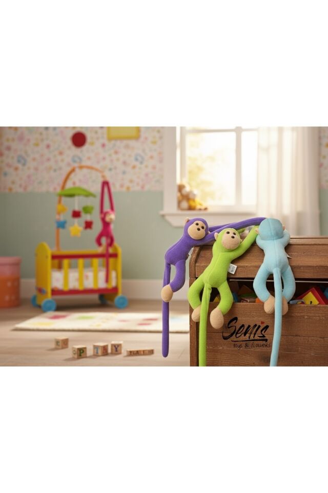 Peluş Maymun Elleri Yapışan Oyun Ve Uyku Arkadaşı Peluş Maymun Oyuncak Sarılan Maymun