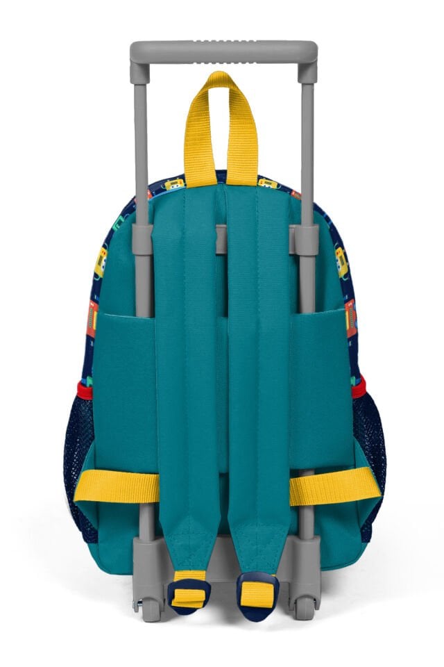 Kids Lacivert Civit Robot Desenli İki Bölmeli Çekcekli Yuva Sırt Çantası 24012