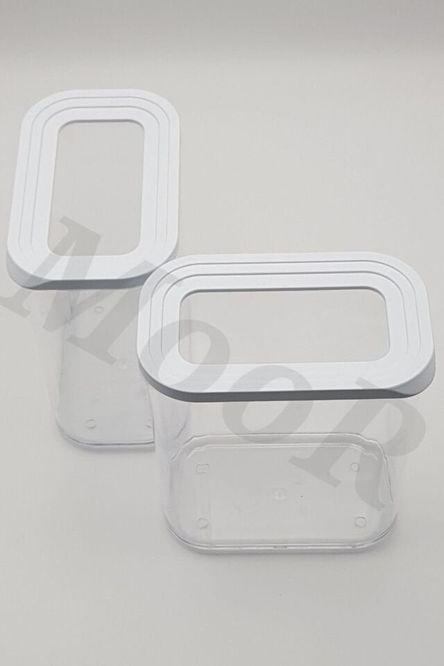 Dikdörtgen Contalı Kapaklı 2'li 1,5lt Mutfak Saklama Kabı