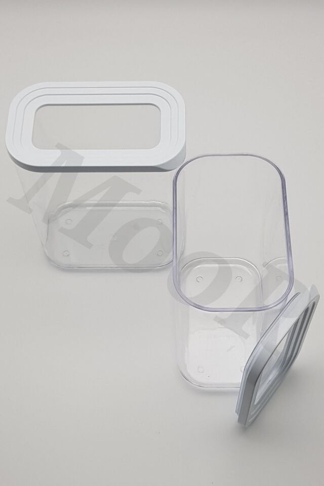 Dikdörtgen Contalı Kapaklı 2'li 1,5lt Mutfak Saklama Kabı