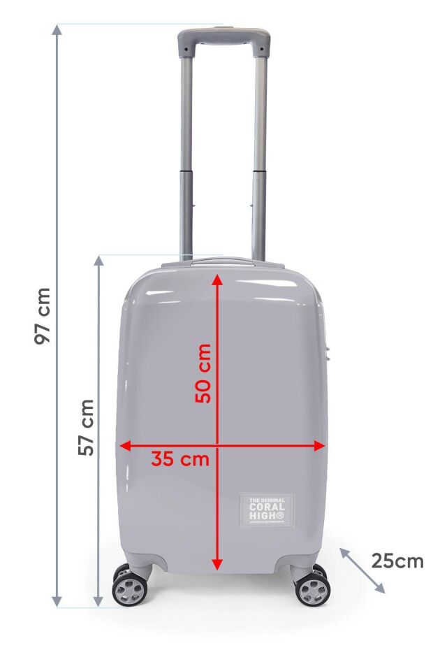 Desenli Kabin Boy Valiz (50 cm) Kahverengi