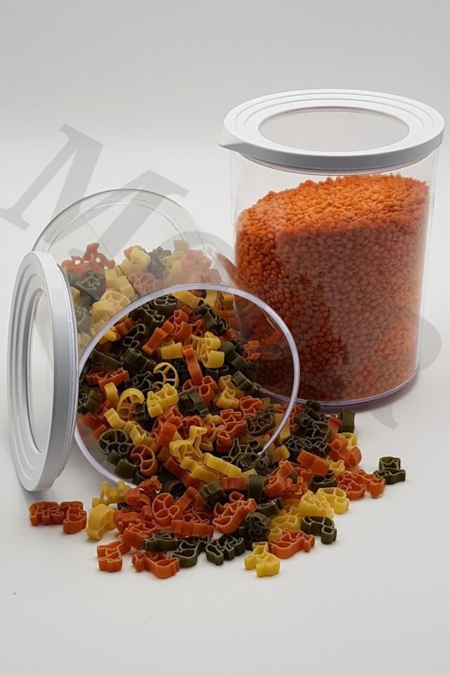 Yuvarlak Contalı Kutu 2'li 1,5lt Mutfak Erzak Saklama Kabı