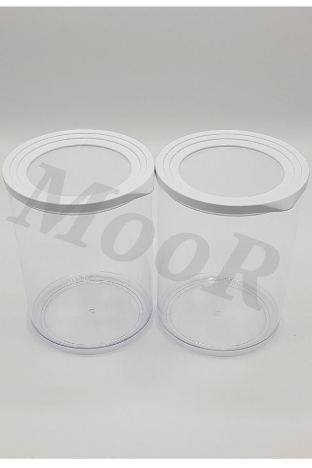 Yuvarlak Contalı Kutu 2'li 1,5lt Mutfak Erzak Saklama Kabı
