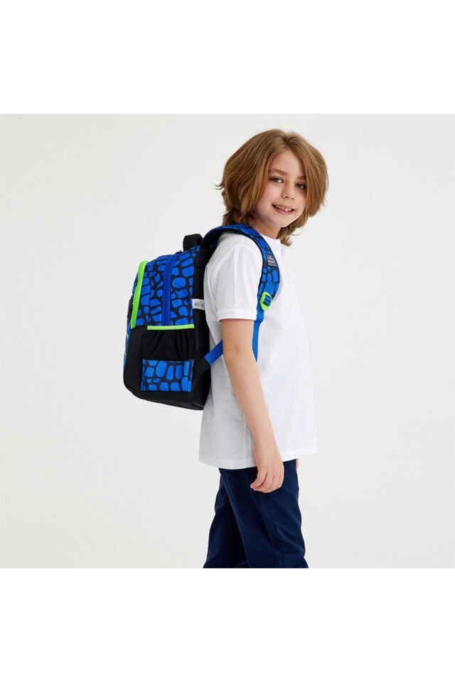 Ejderha Desenli Siyah-saks Okul Çantası 23485