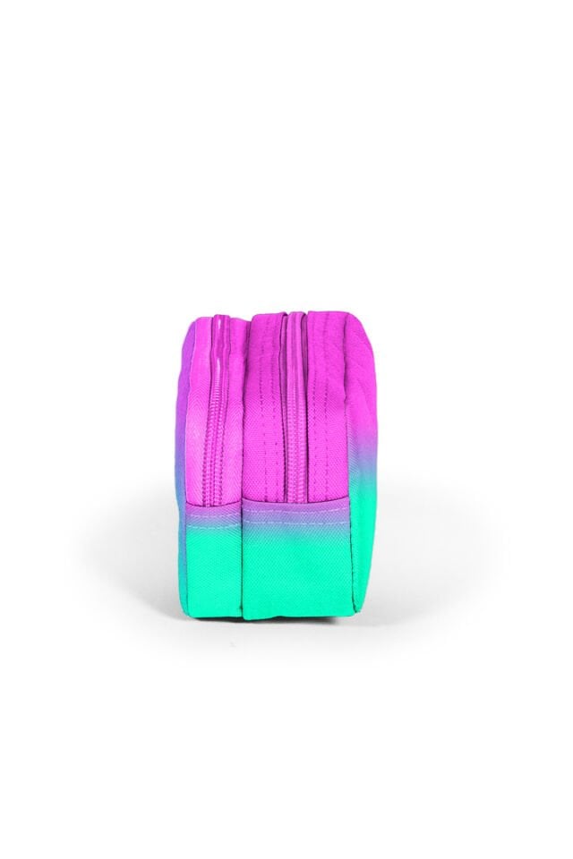 Pembe Su Yeşili Renk Geçişli Iki Bölmeli Kalem Çantası 12074