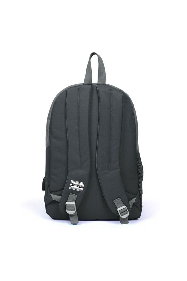 Sport Açık Gri Üç Bölmeli Usb Şarjlı Kulaklık Çıkışlı Sırt Çantası