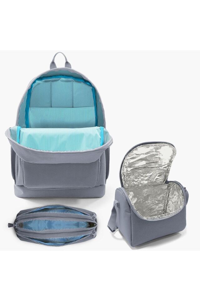 Coral High Kids Lacivert Çivit Robot Desenli 3’lü Okul Çanta Seti SET 23472-MİX3