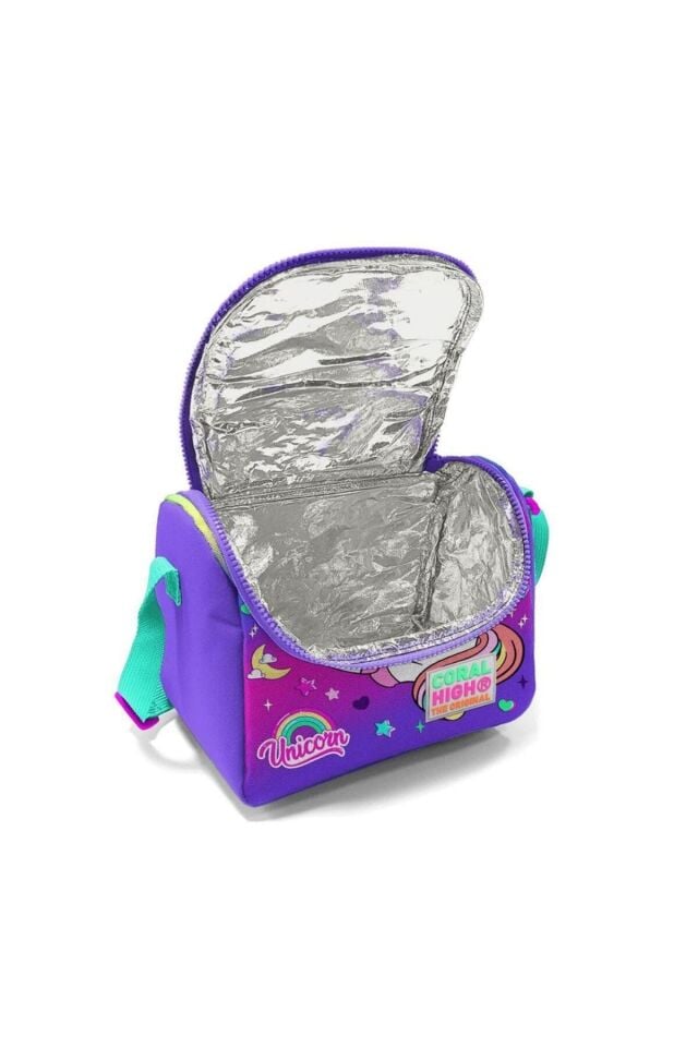 Kids Lavanta Su Yeşili Unicorn Desenli Çekçekli 3’lü Okul Çanta Seti SET0123929