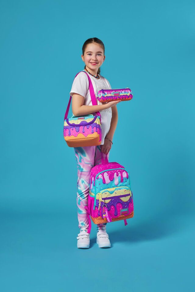 Kids Rengarenk- Dondurma-desenli 3'lü Çanta Seti