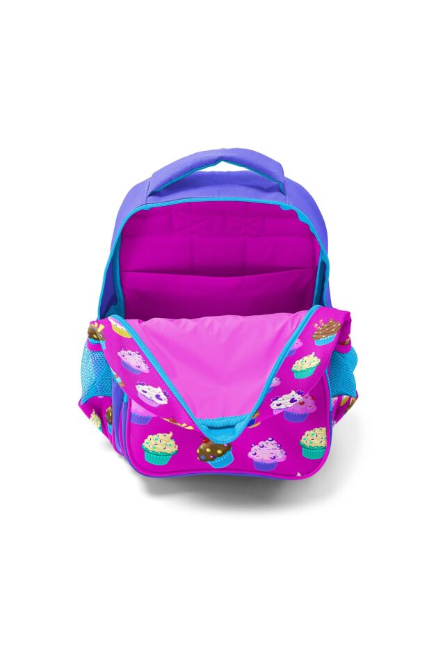 Coral High Kids Lavanta Pembe Cupcake Desenli Üç Bölmeli Okul Sırt Çantası 23495